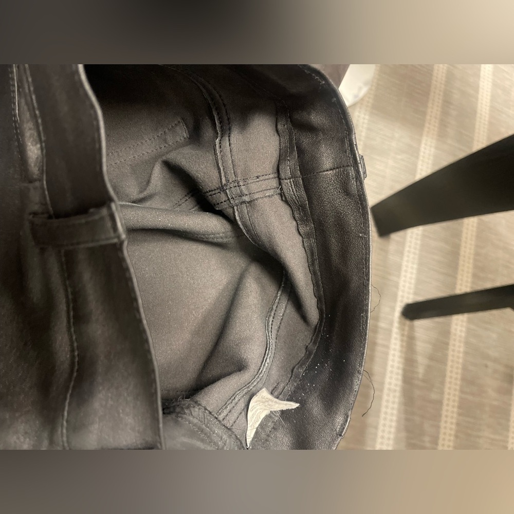 Vince Black genuine Leather skinny Pants US 6 - Picture 7 of 11